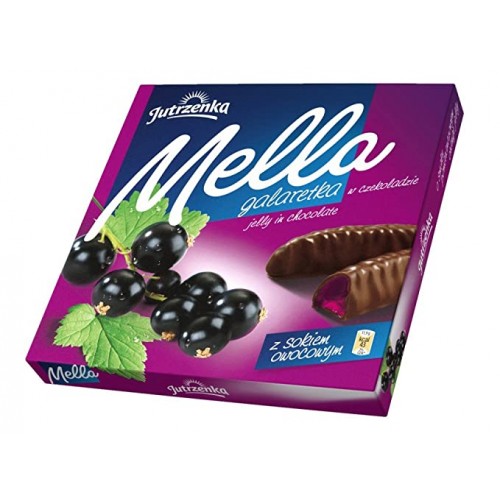Фруктовый мармелад "Mella" с ароматом черной смородины, в шоколаде, 190гр